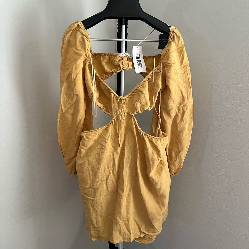 Mustard cut out dress